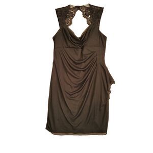 Collection by Dressbarn Womens Size 16 Lace Cocktail Dress Black built in Bra